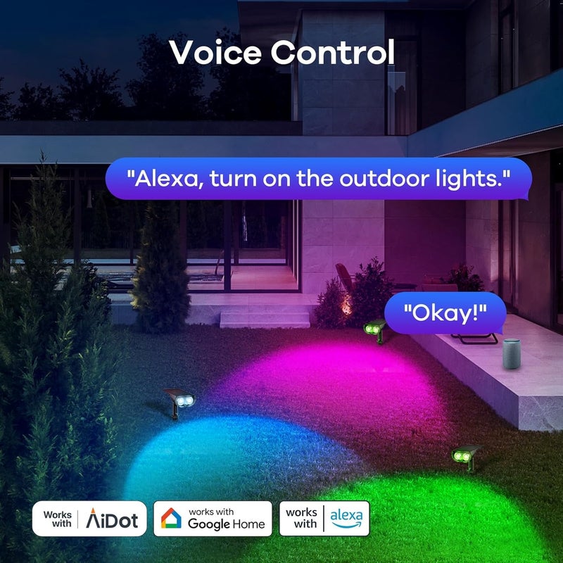 Linkind Outdoor Lights Smart Hub, Bluetooth Mesh Networks Group Control 32 Devices, 43 Dynamic Preset Scenes and Multiple Music via Remote Control, USB Charged, Work with Alexa and Google Assistant - Image 4